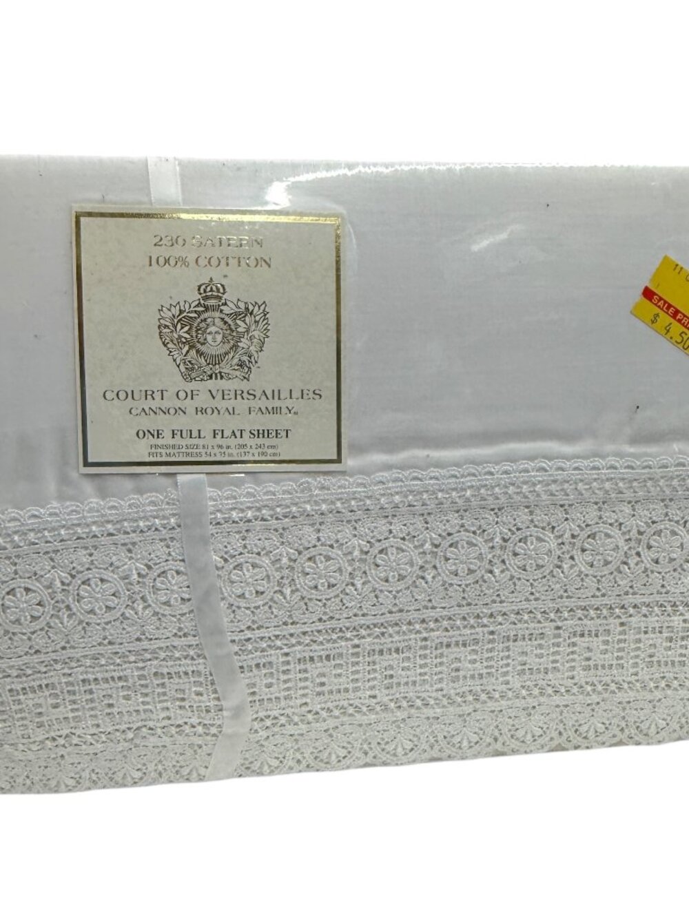 New Cannon Royal Family Colurt of Versailles‎ Venise Lace Full Flat Sheet
